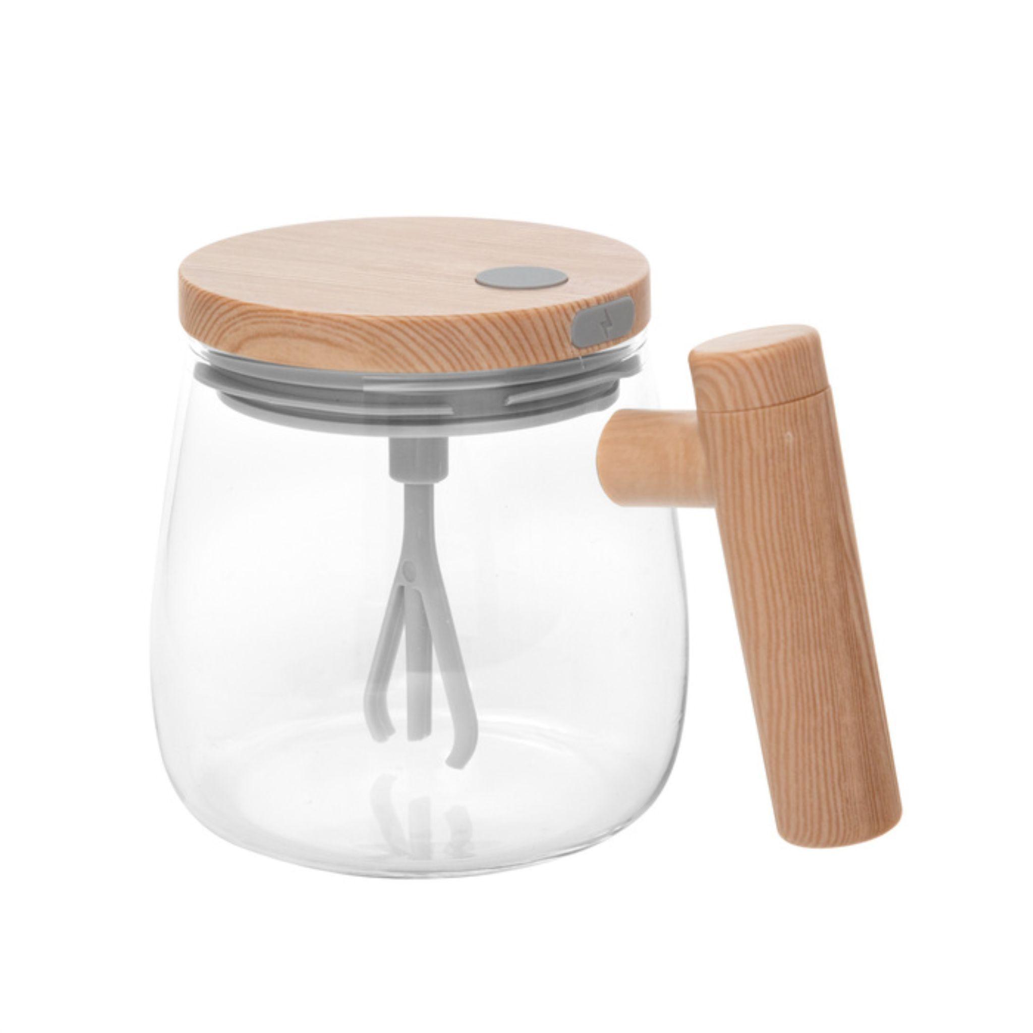 Taza Mezcladora de Vidrio 400ml Taza Con Mezclador Automatico-2