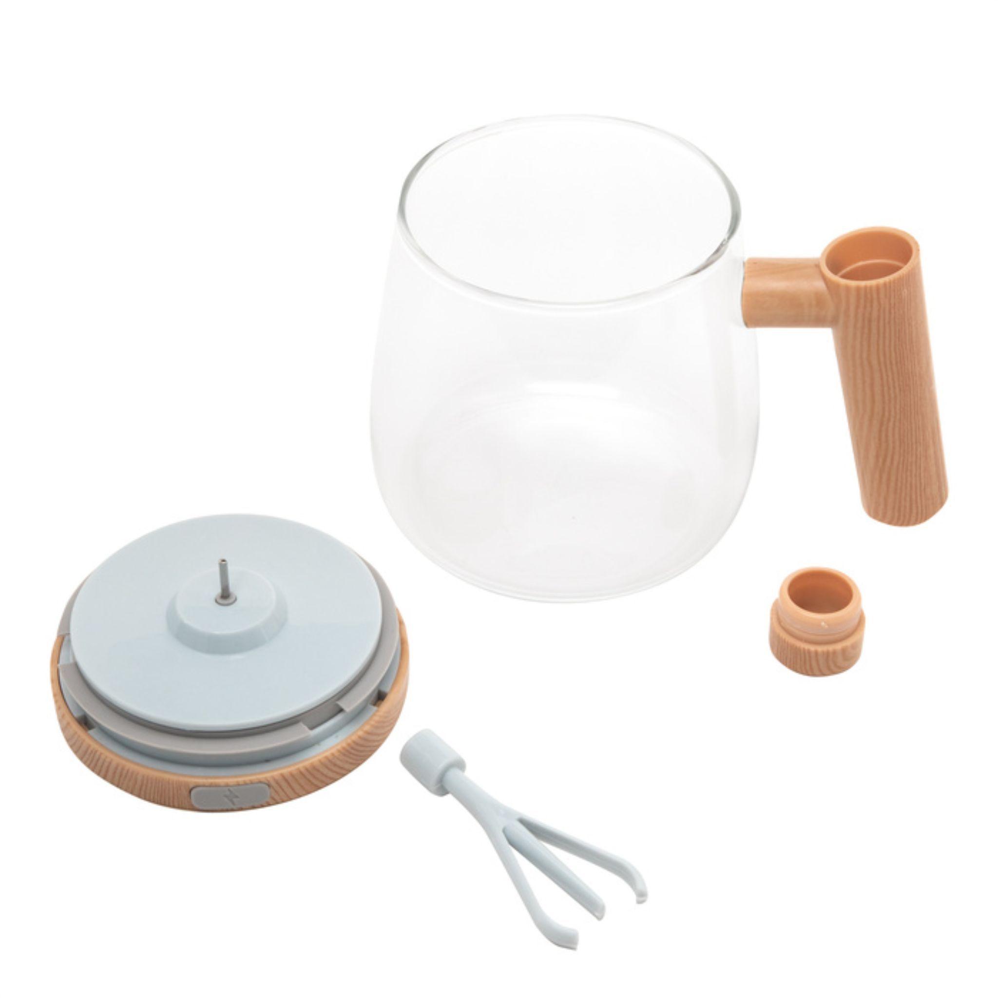 Taza Mezcladora de Vidrio 400ml Taza Con Mezclador Automatico-3