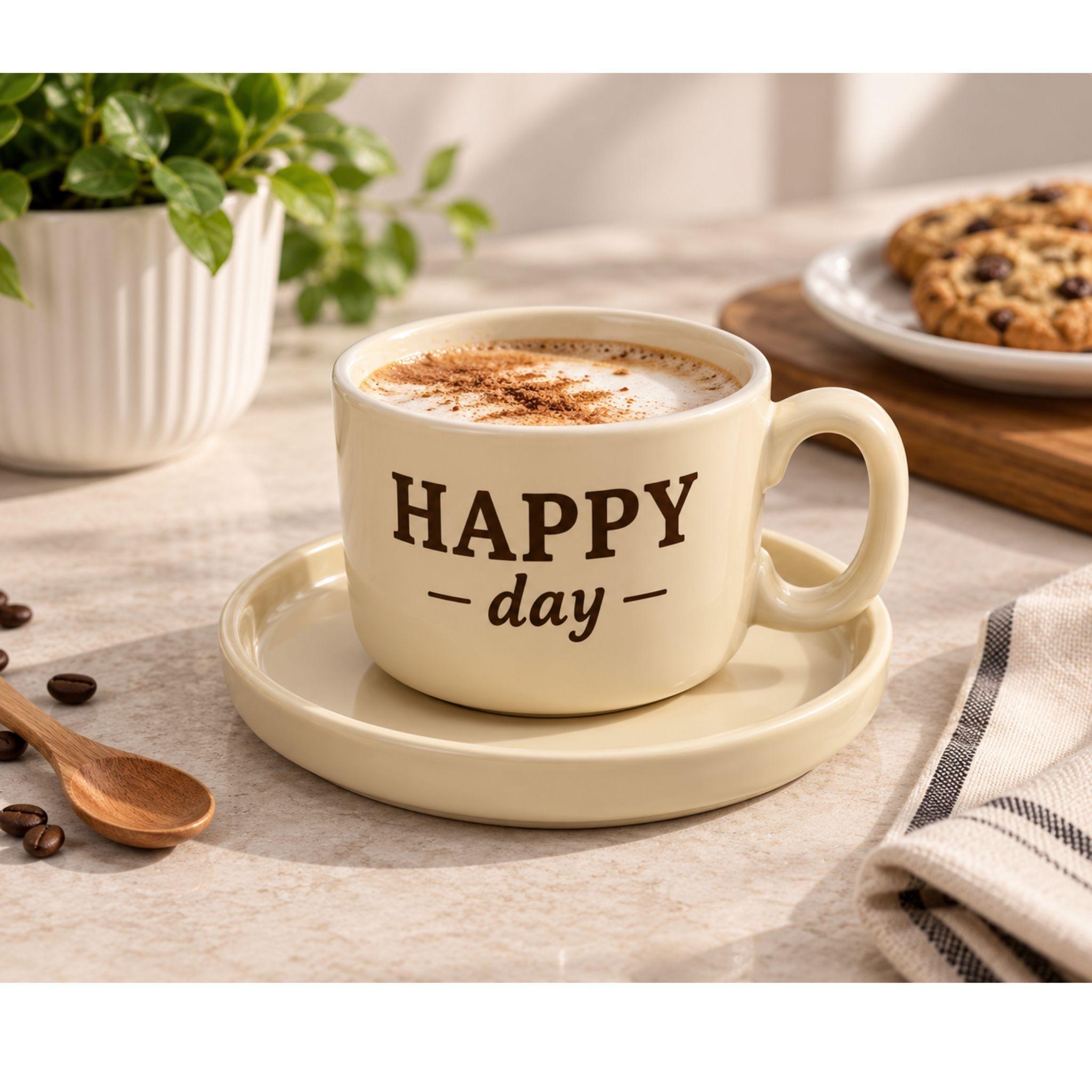 Set 6 Tazas Para Cafe Te Capuchino Con Platillos 250ml-0