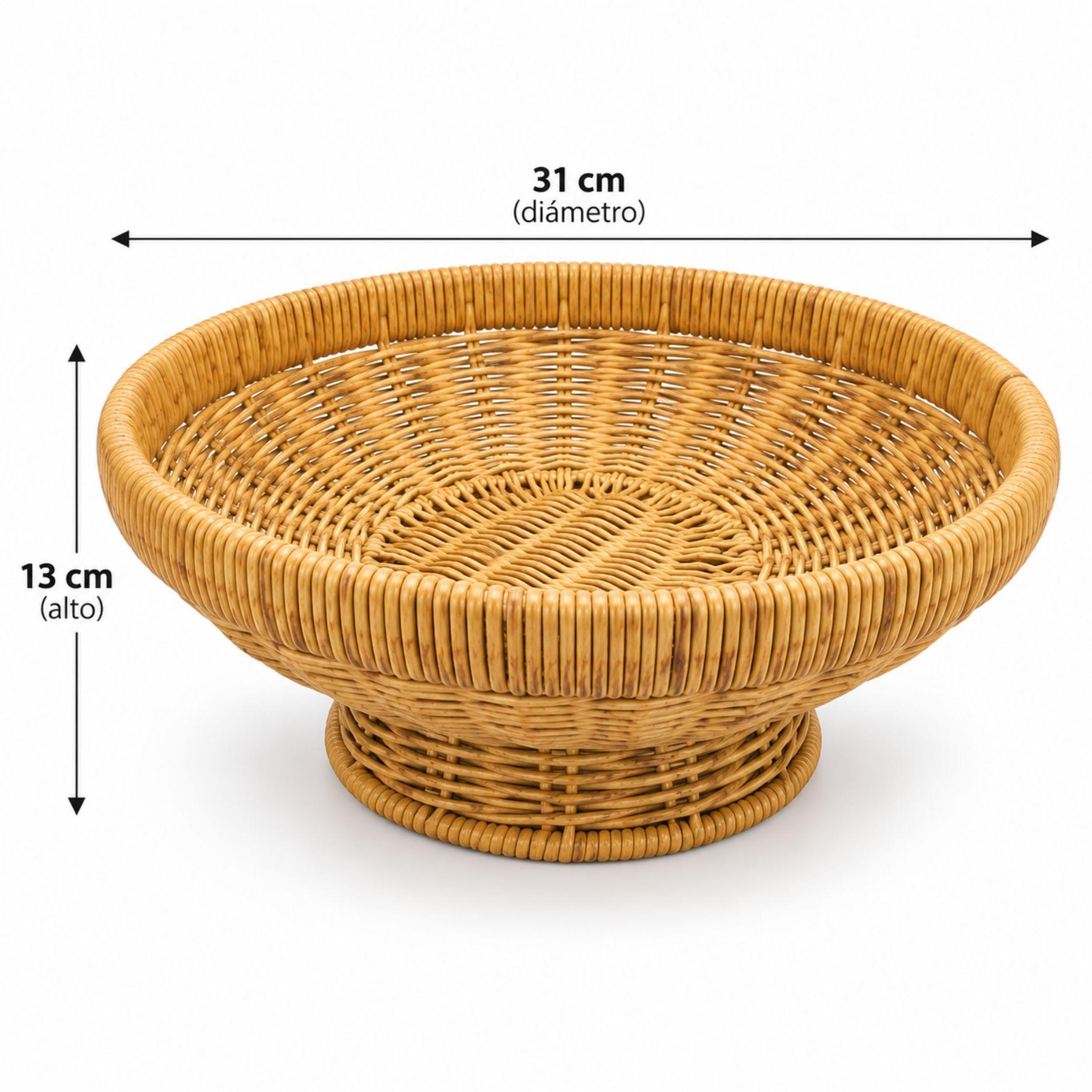Frutera Decorativa Tejida Rat n 31cm Estilo Natural-1