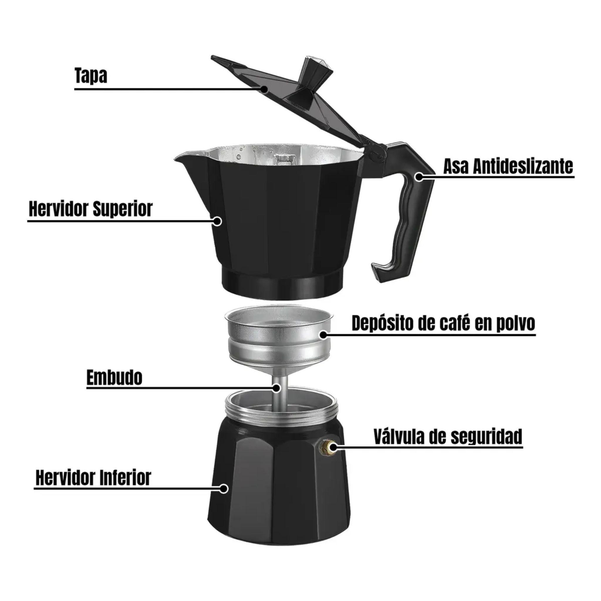 Cafetera Italiana 12 Tazas Aluminio Charcoal Bergner-1