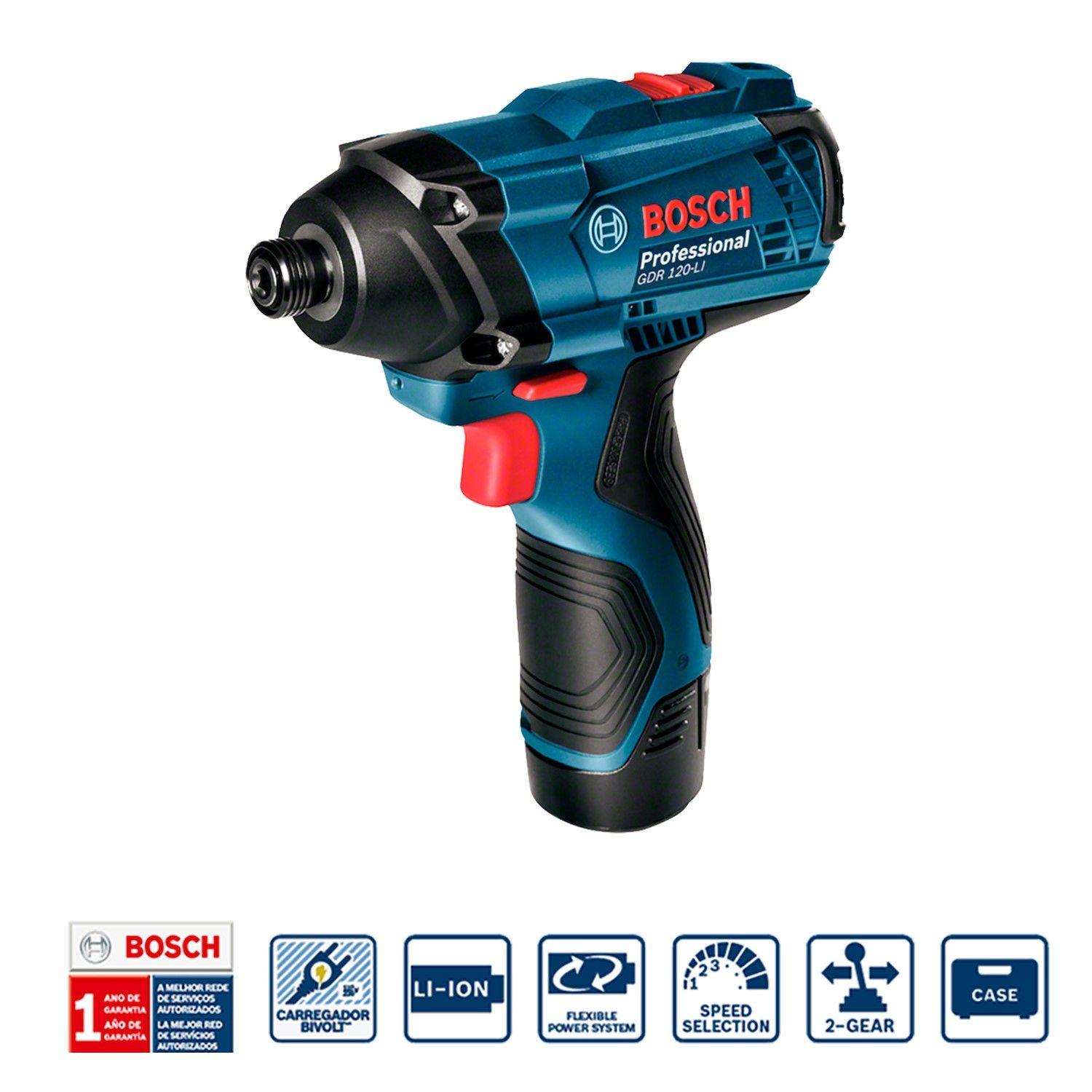 Taladro atornillador 12V GSR 120-LI + Llave de impacto BOSCH-3