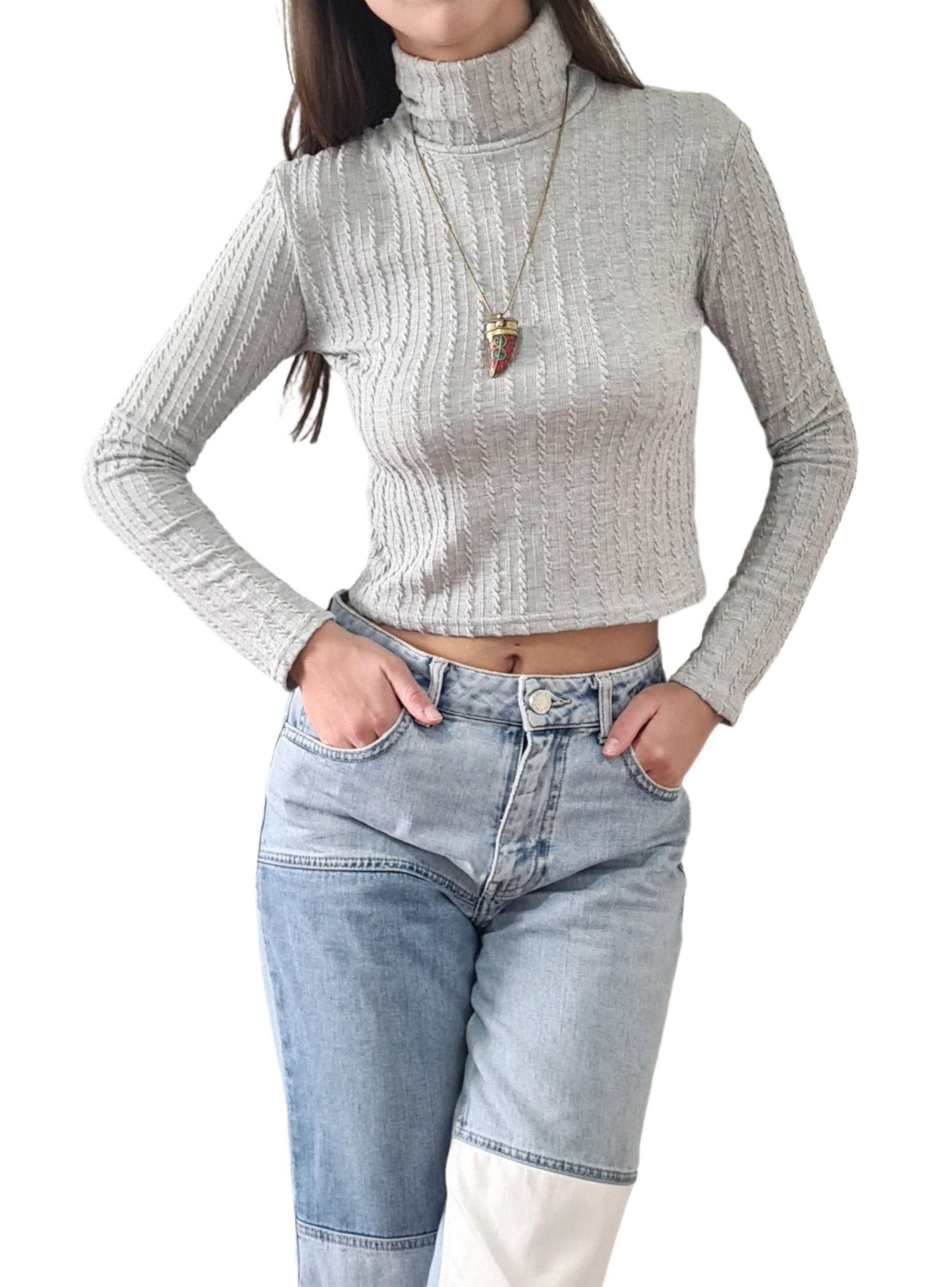 Sweater Lanilla MLK Gris Mujer -2