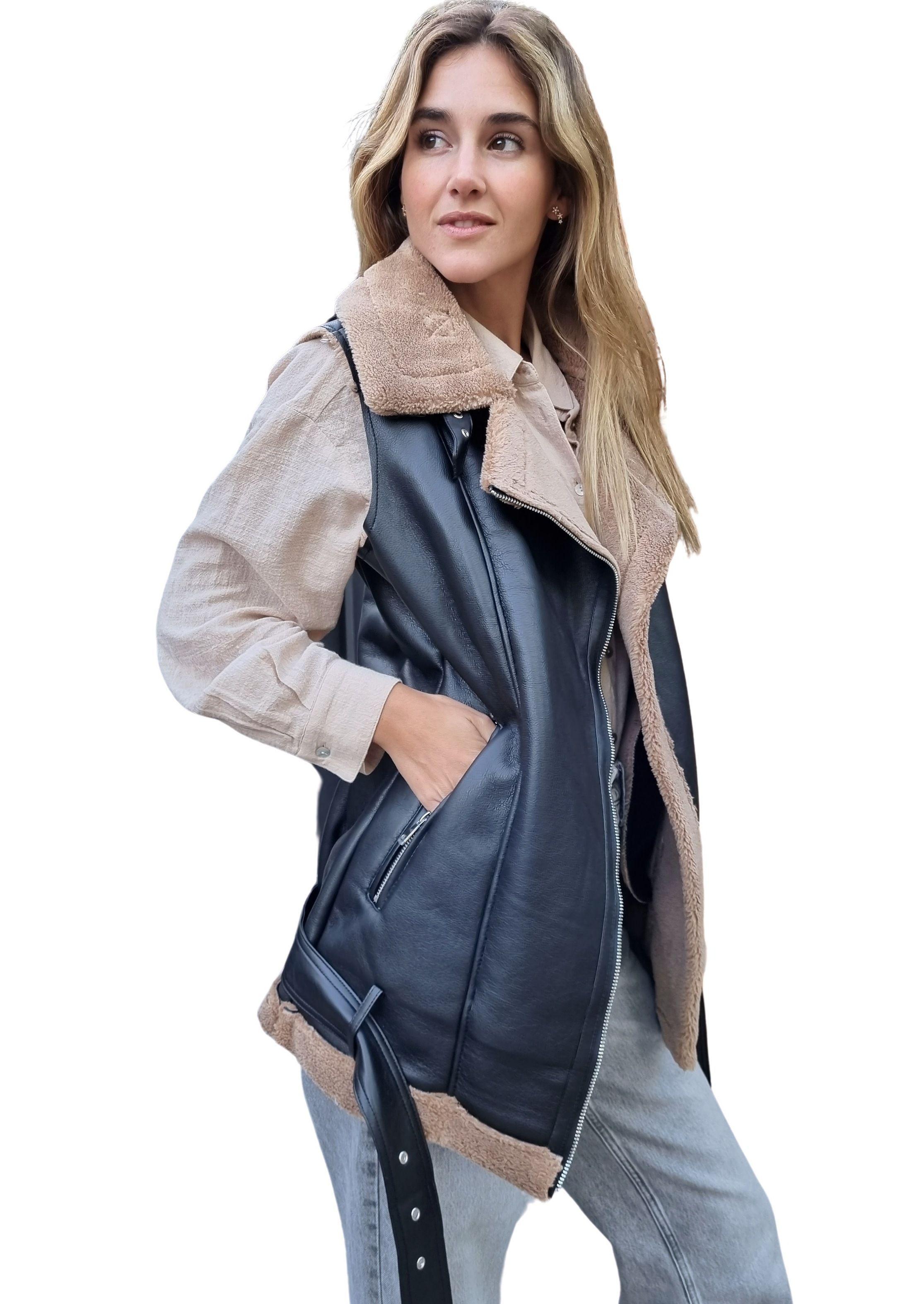 Chaqueta Sin Mangas MLK Casual Negra Mujer-1