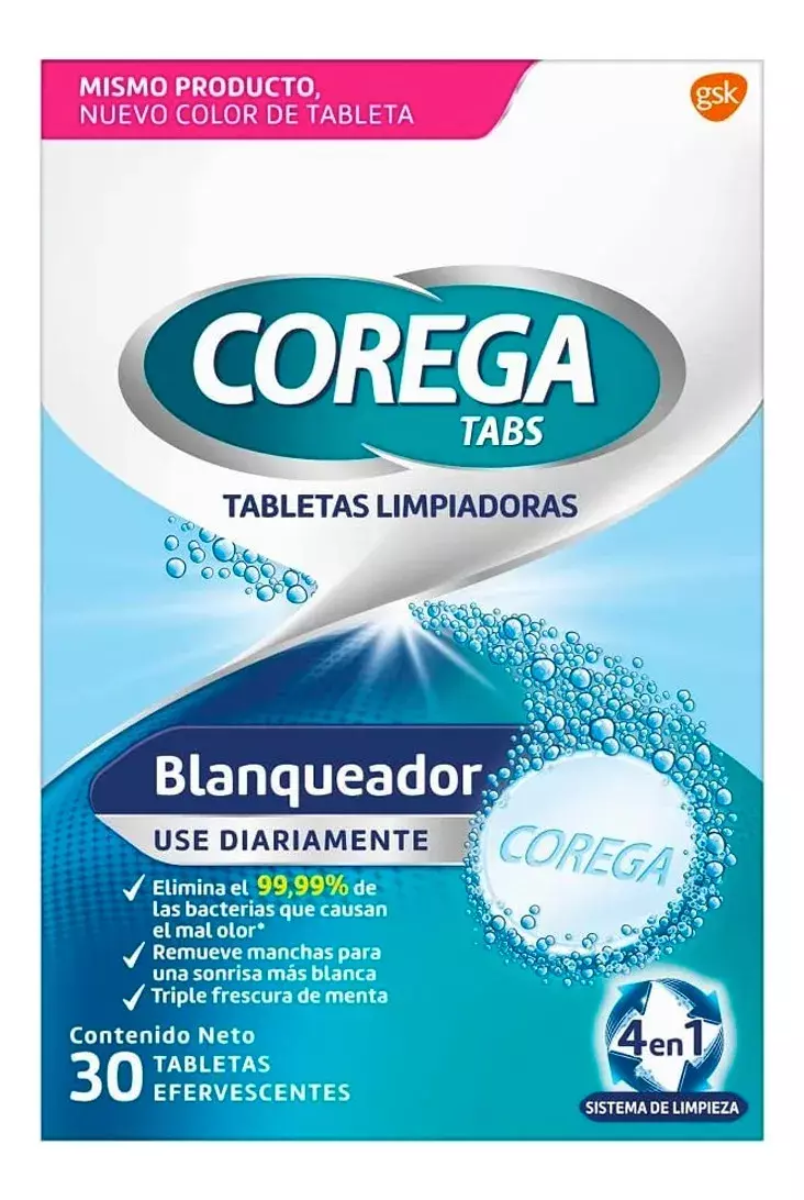 Tabletas blanqueadoras Corega  30 tabletas  efervescentes -0
