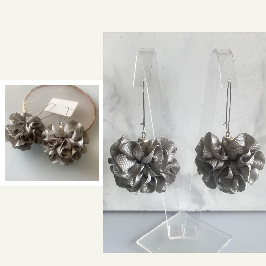 Aros Flor en tela Fiora-0