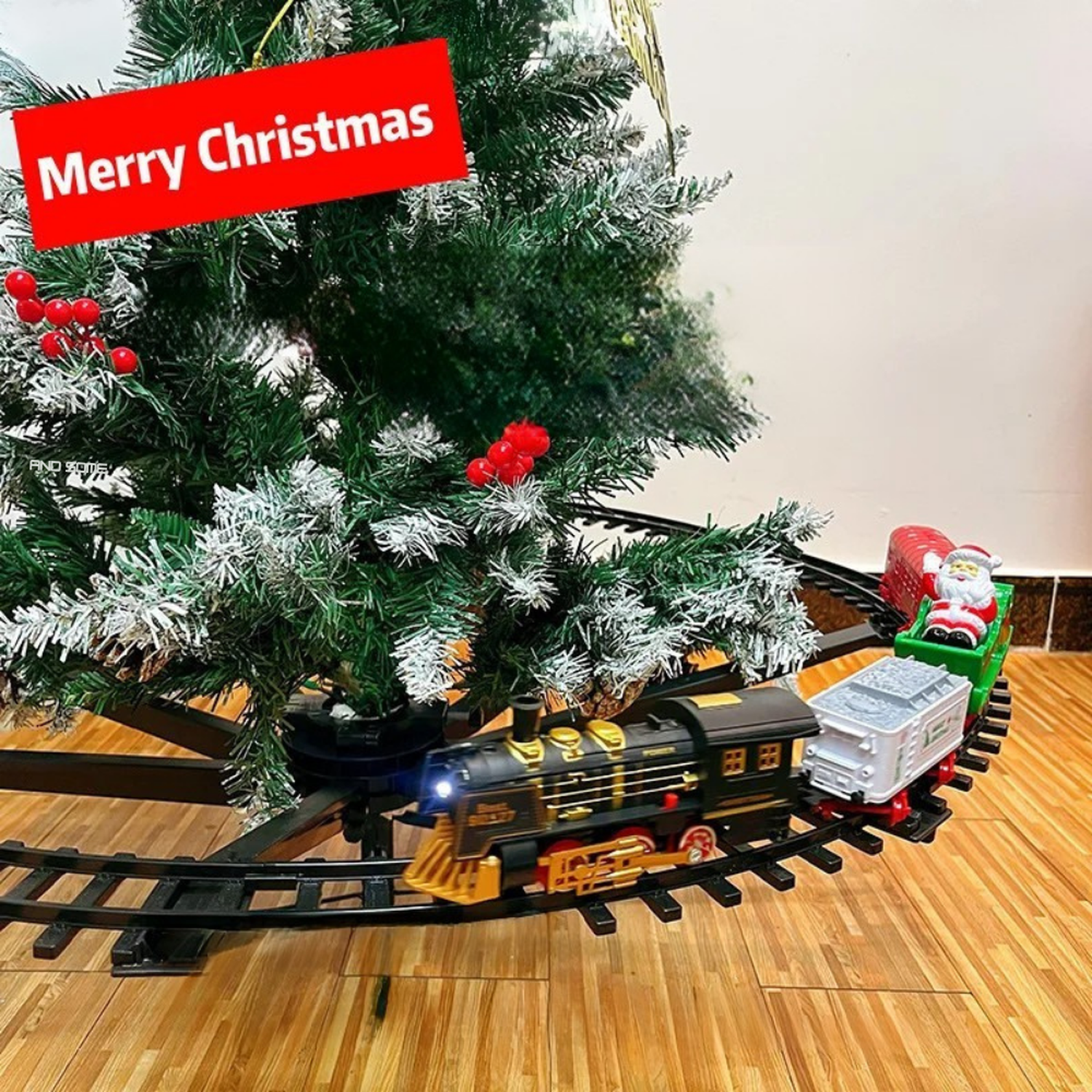 Tren Navideño Electrico Para Arbol Navidad Decorativo Pino-4