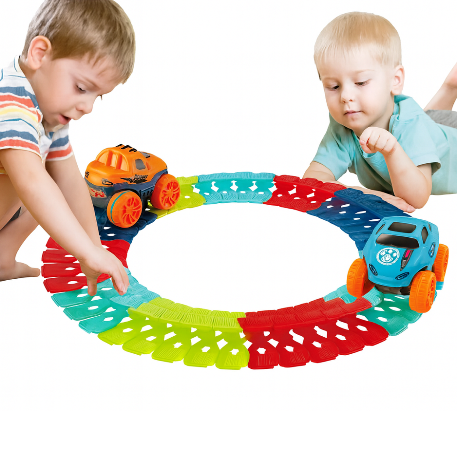 Pista De Carreras Flexible Armable Con Auto Juguete Infantil-4