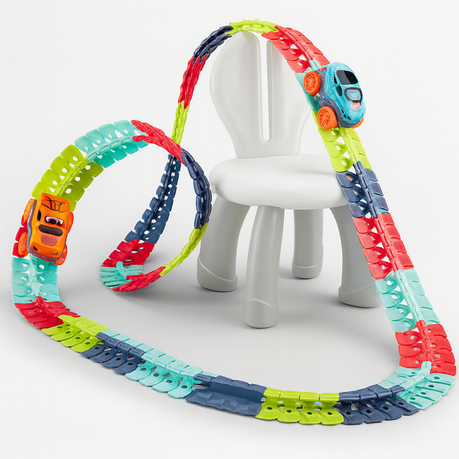 Pista De Carreras Flexible Armable Con Auto Juguete Infantil-5