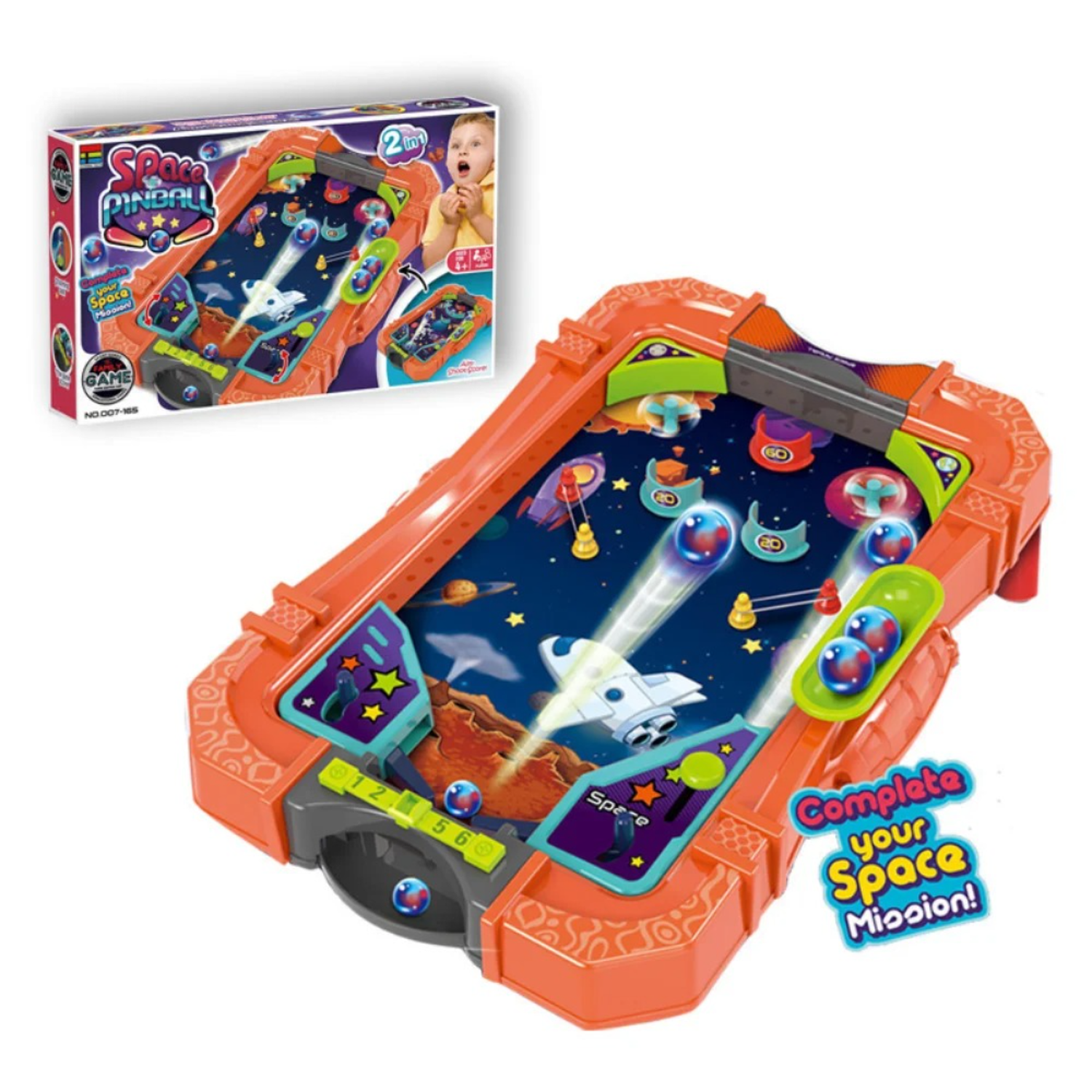 Juego De Mesa Pinball Space Fliper Doble Pinball Arcade-1