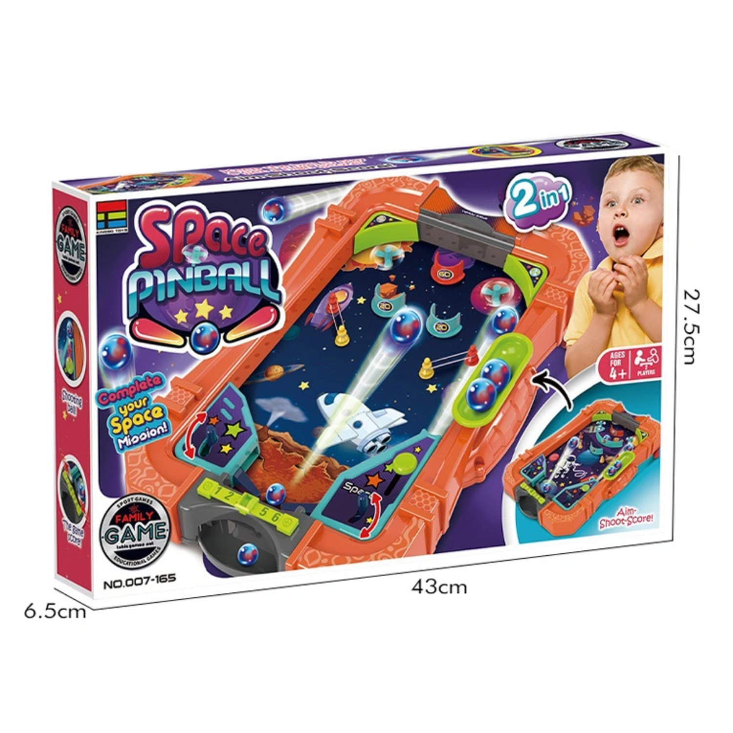 Juego De Mesa Pinball Space Fliper Doble Pinball Arcade-6