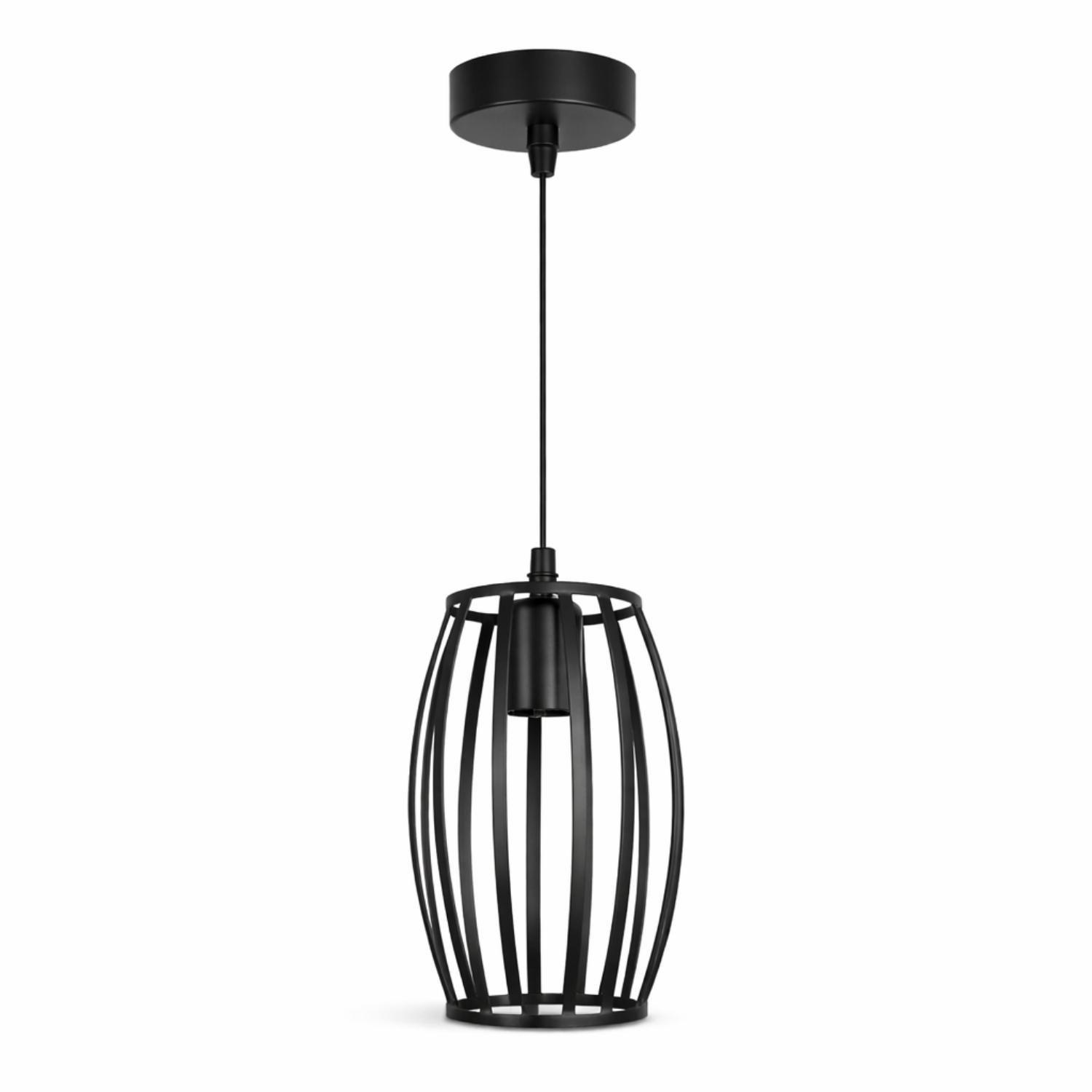 Lampara Colgante De Techo Fierro Negro Living Comedor E27-6