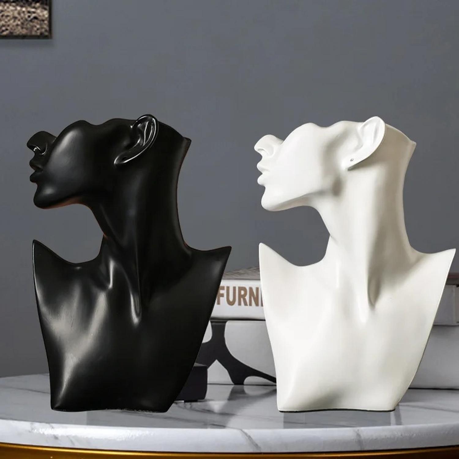 Estatua Rostro Soporte De Joyería Decoración Habitación-5