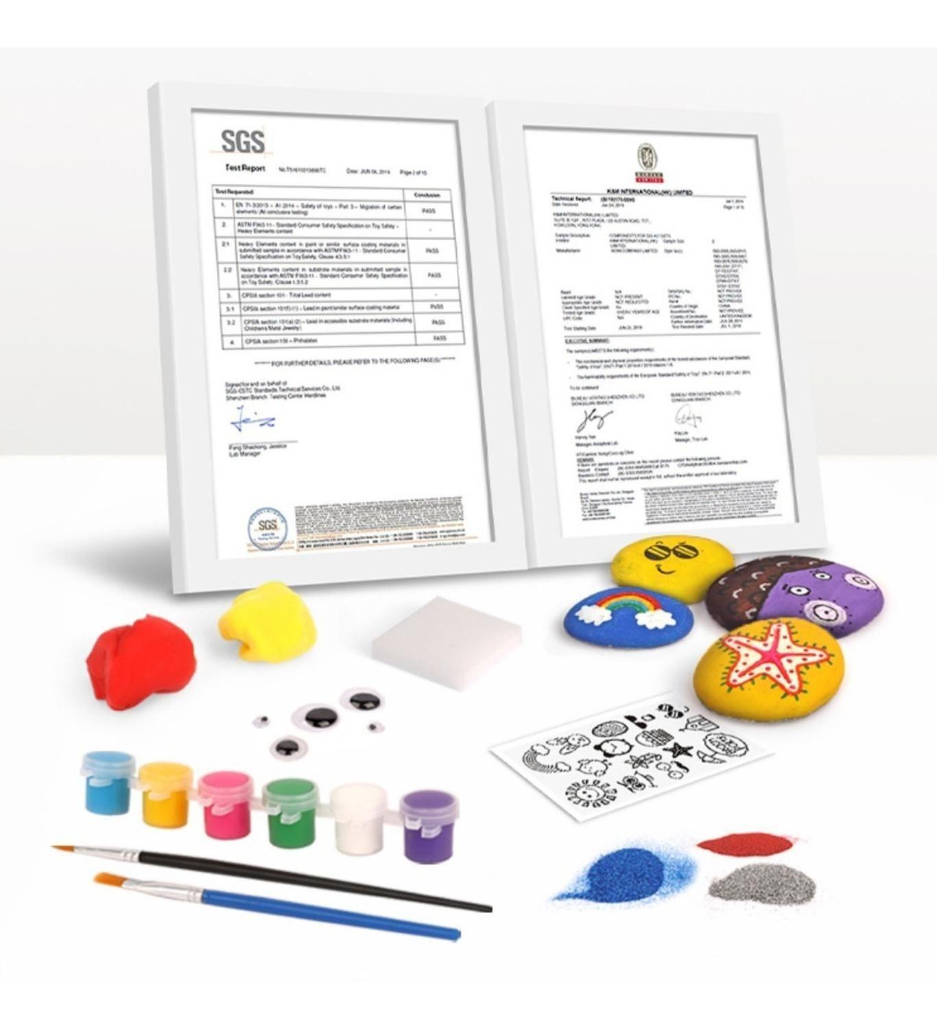 Kit De Arte Pinta Piedras + Accesorios Diversión Para Niños-2