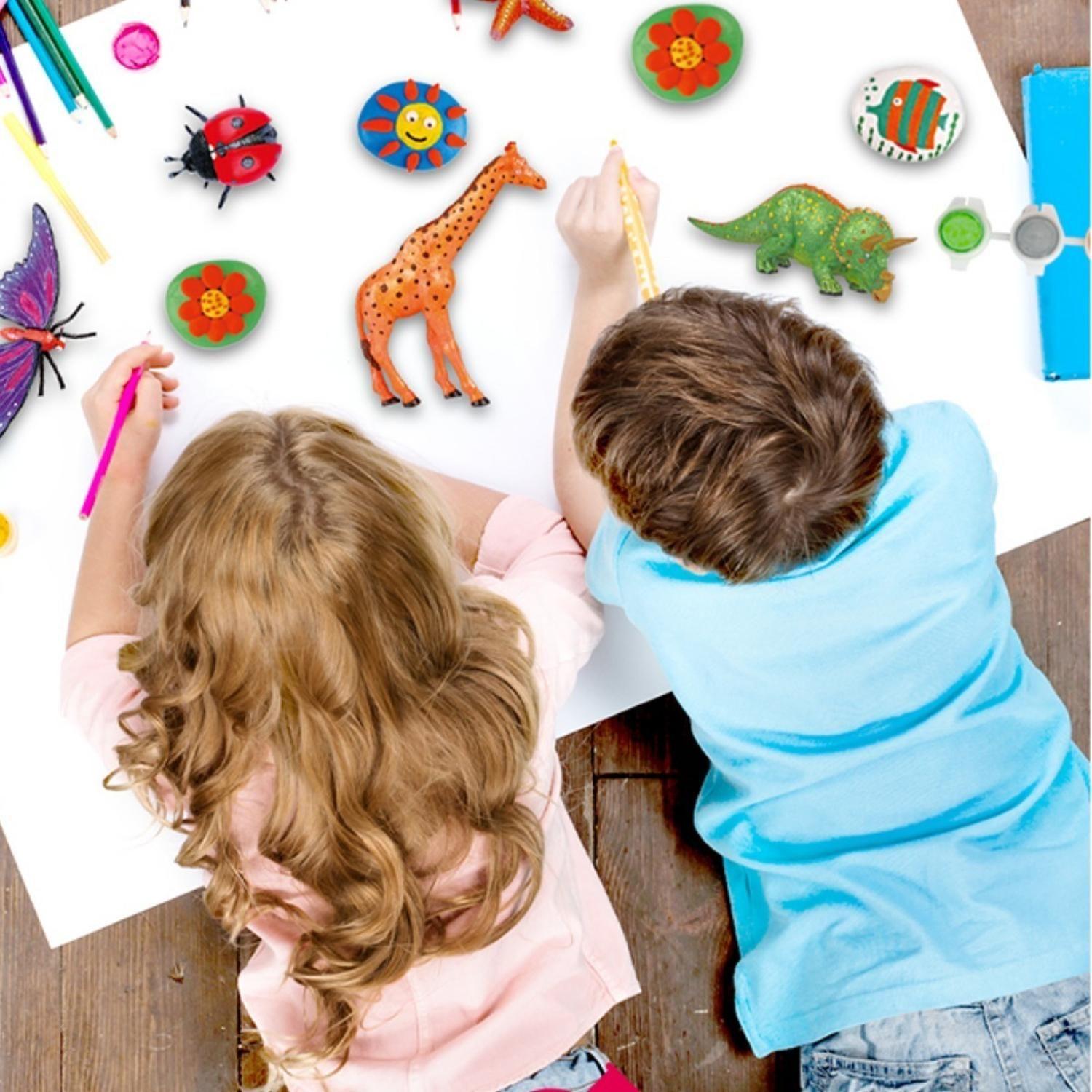 Kit De Arte Pinta Piedras + Accesorios Diversión Para Niños-6