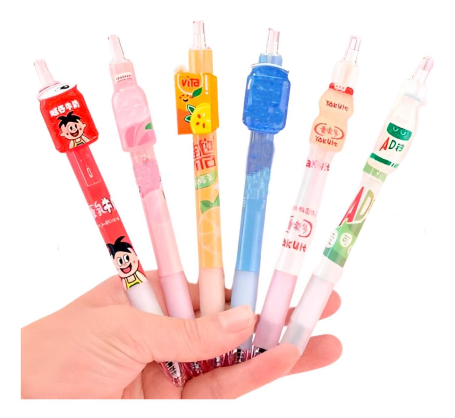 Set 3 Lápices Diseño Bebidas Bebestibles Kawaii Cute-1