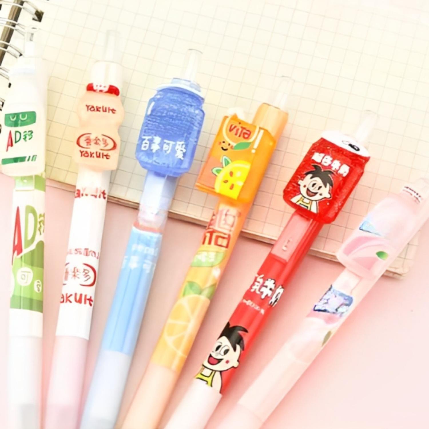 Set 3 Lápices Diseño Bebidas Bebestibles Kawaii Cute-4