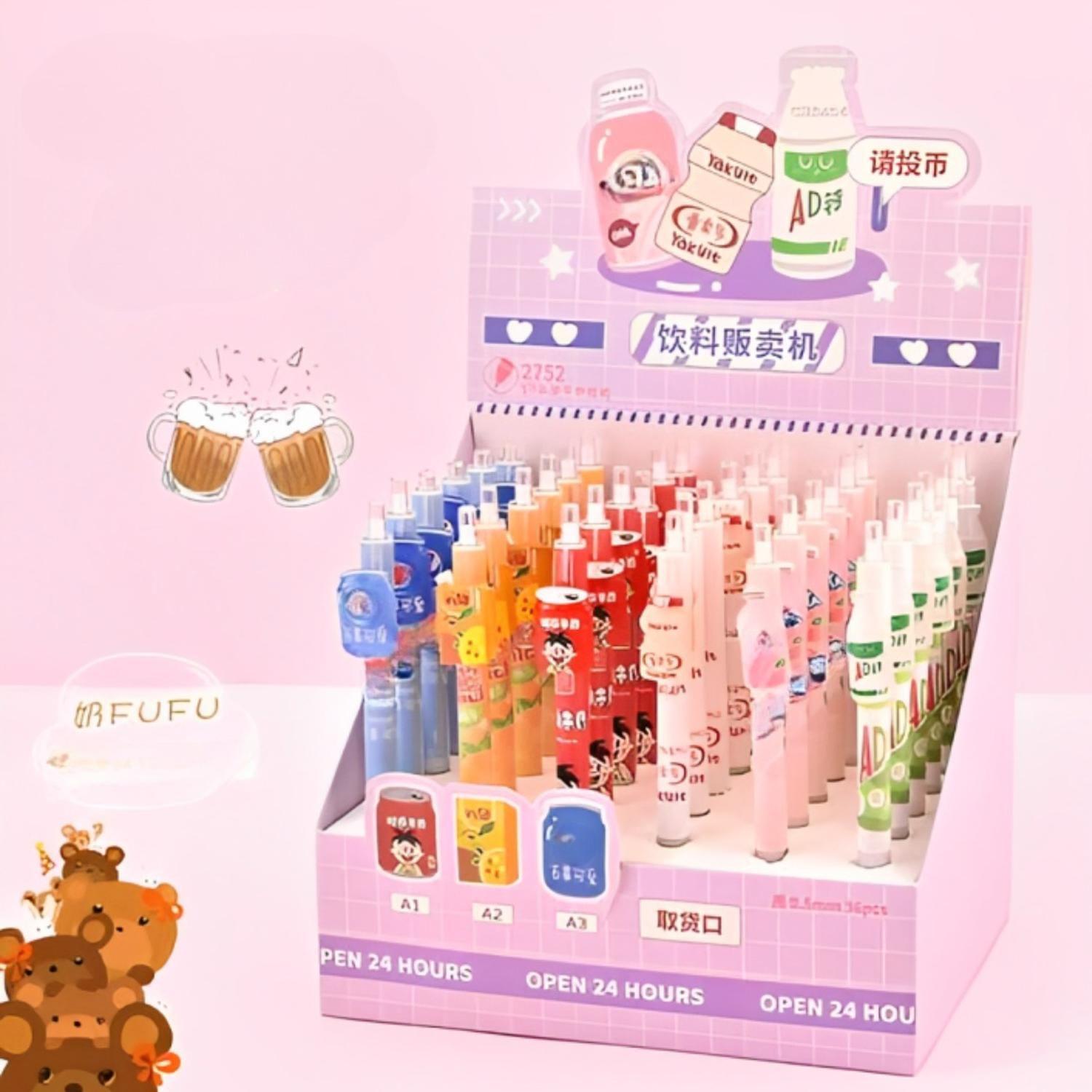 Set 3 Lápices Diseño Bebidas Bebestibles Kawaii Cute-5