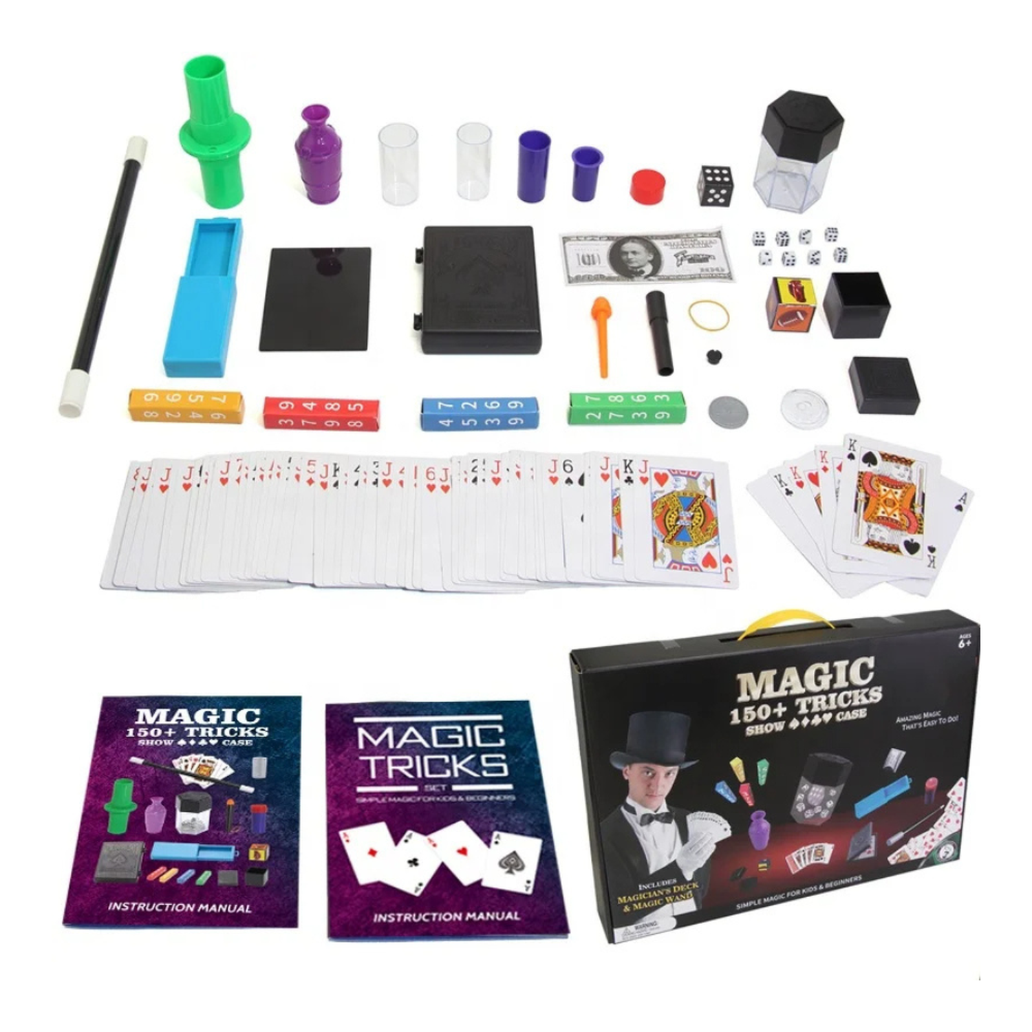 Set Juego De Magia Magic 150 Trucos De Mago Con Varita Niños-2