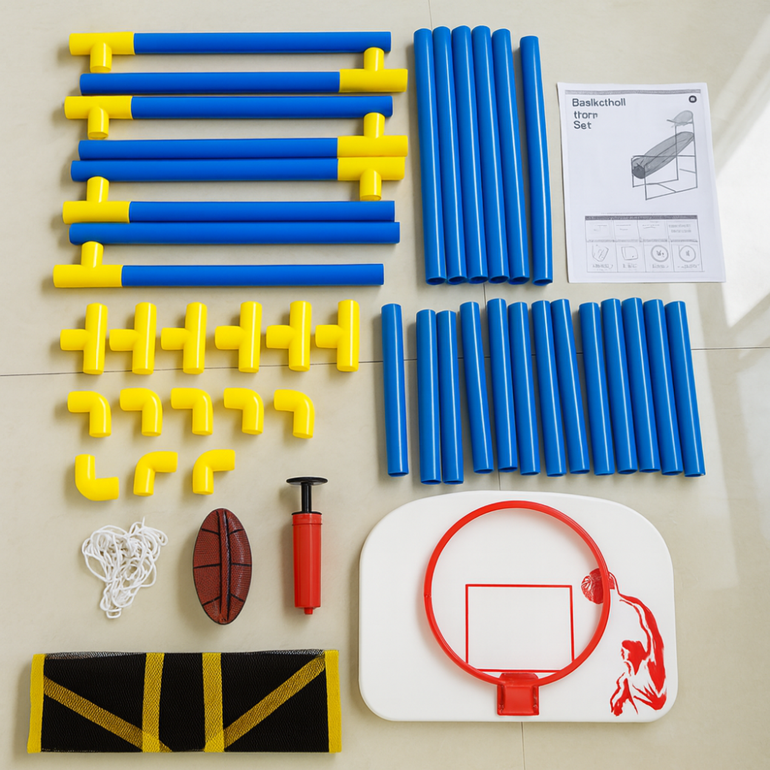 Juego De Baloncesto Infantil Con Canasta Inflador y Pelota-4