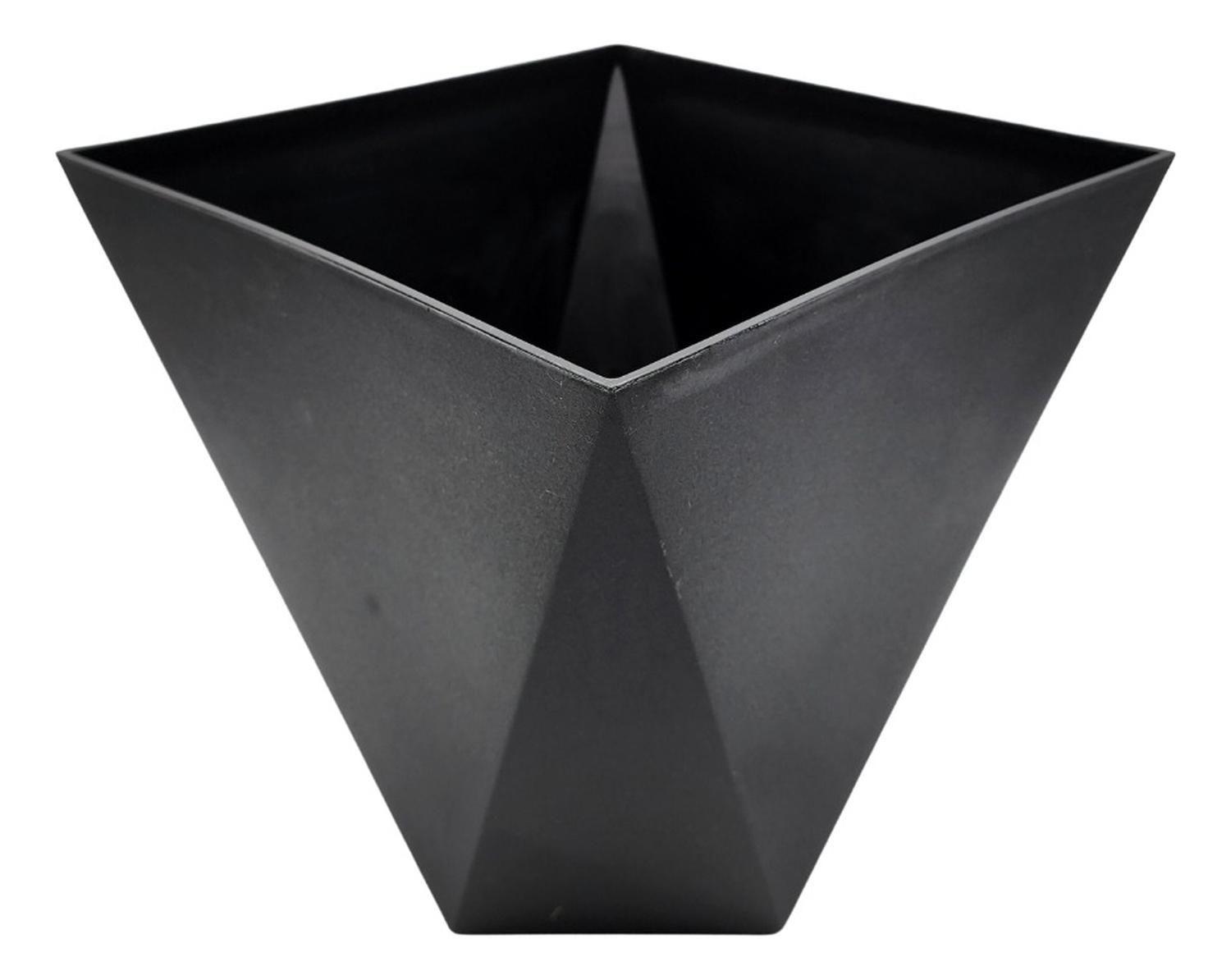 Macetero Maceta Geometrico Diseño Nordico De Plastico Negro-0