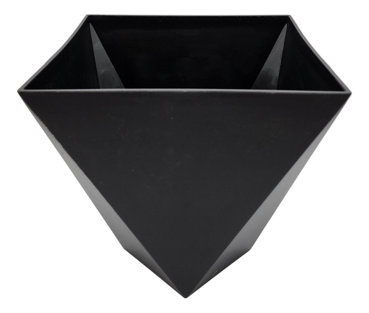 Macetero Maceta Geometrico Diseño Nordico De Plastico Negro-2