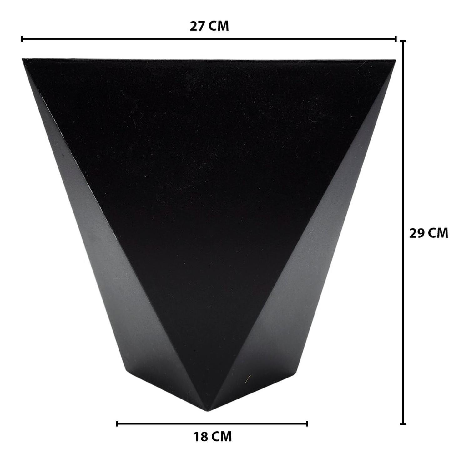 Macetero Maceta Geometrico Diseño Nordico De Plastico Negro-5