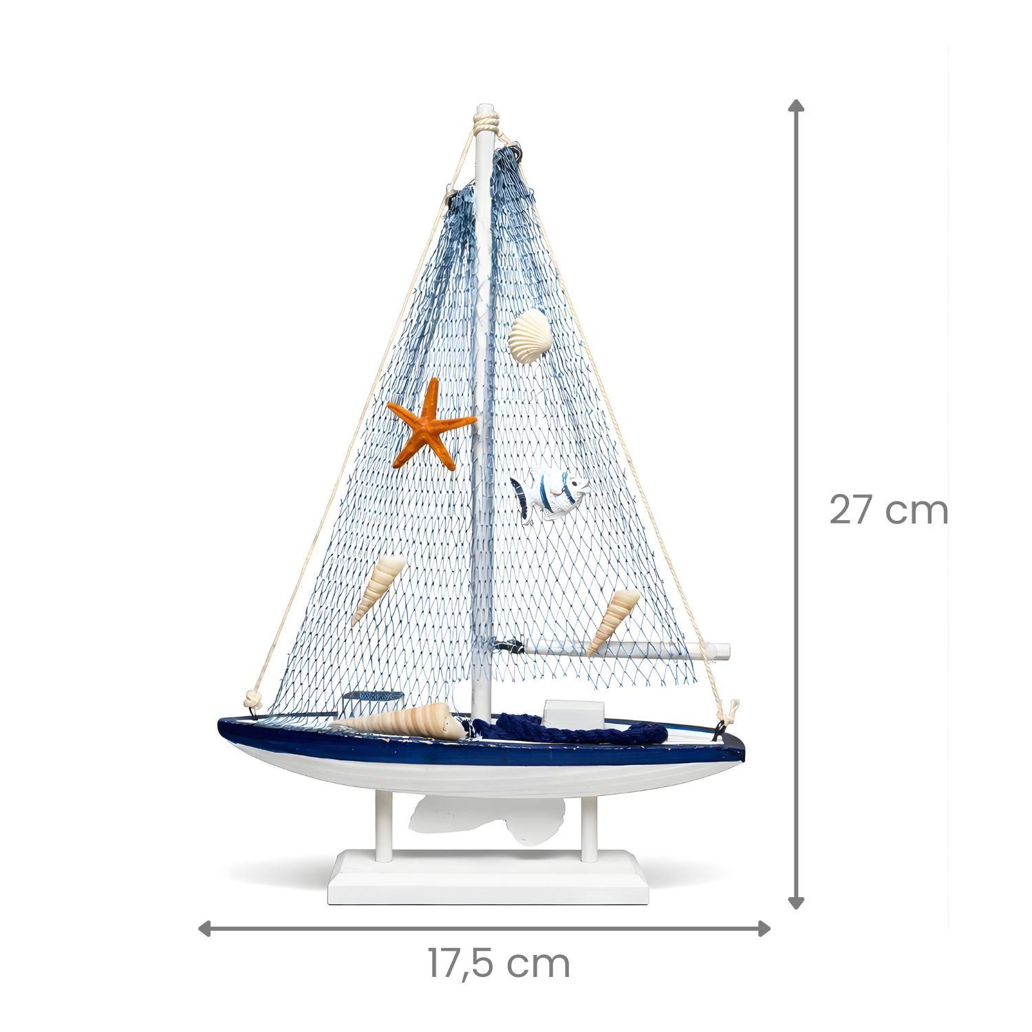 Barco Figura Decorativa Adorno Velero De Madera Náutica-3