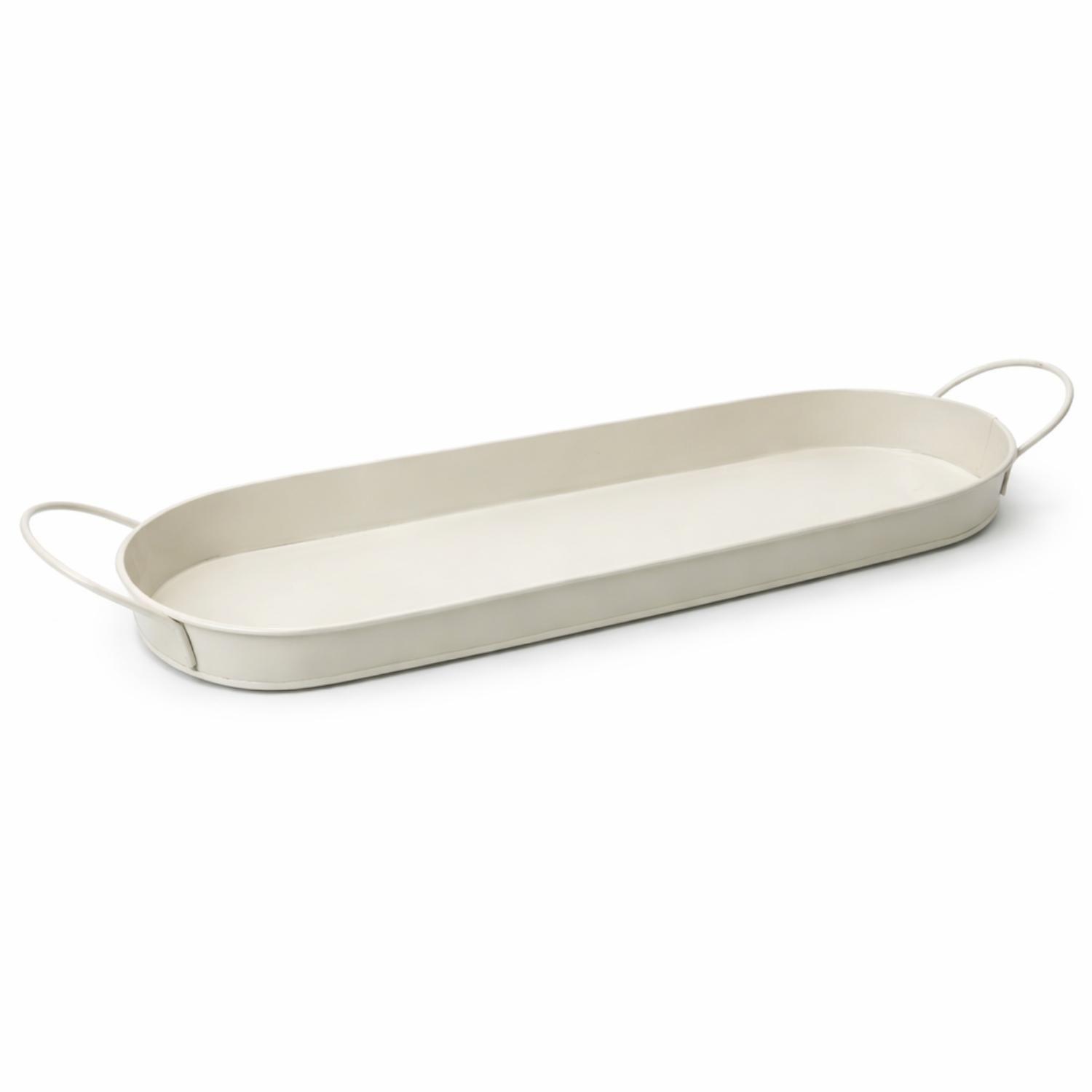 Set 3 Maceteros Maceta Metal Con Bandeja Decorativo Blanco-7