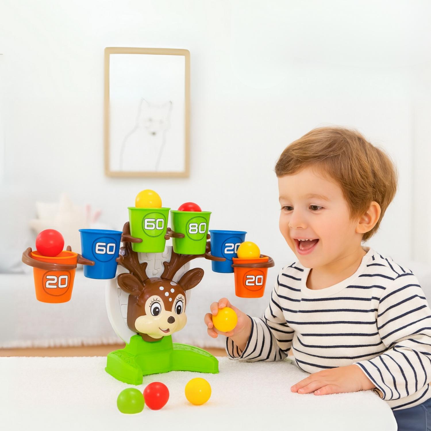 Juego De Encestar Pelotas Deer Bounce Juguete De Punteria-2