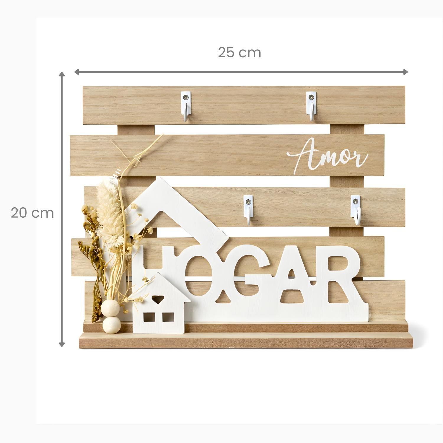 Porta Llaves Pared Madera Organizador Perchero Colgador-2