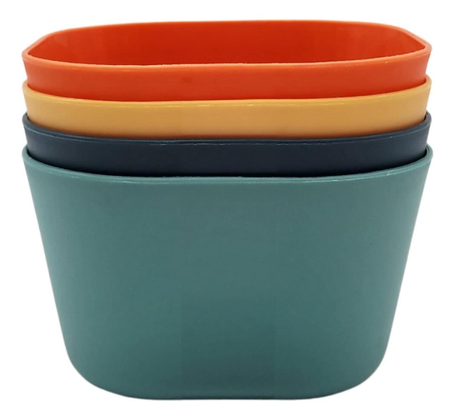 Pack 4 Potes Plásticos De Colores Reutilizables Multiuso-3