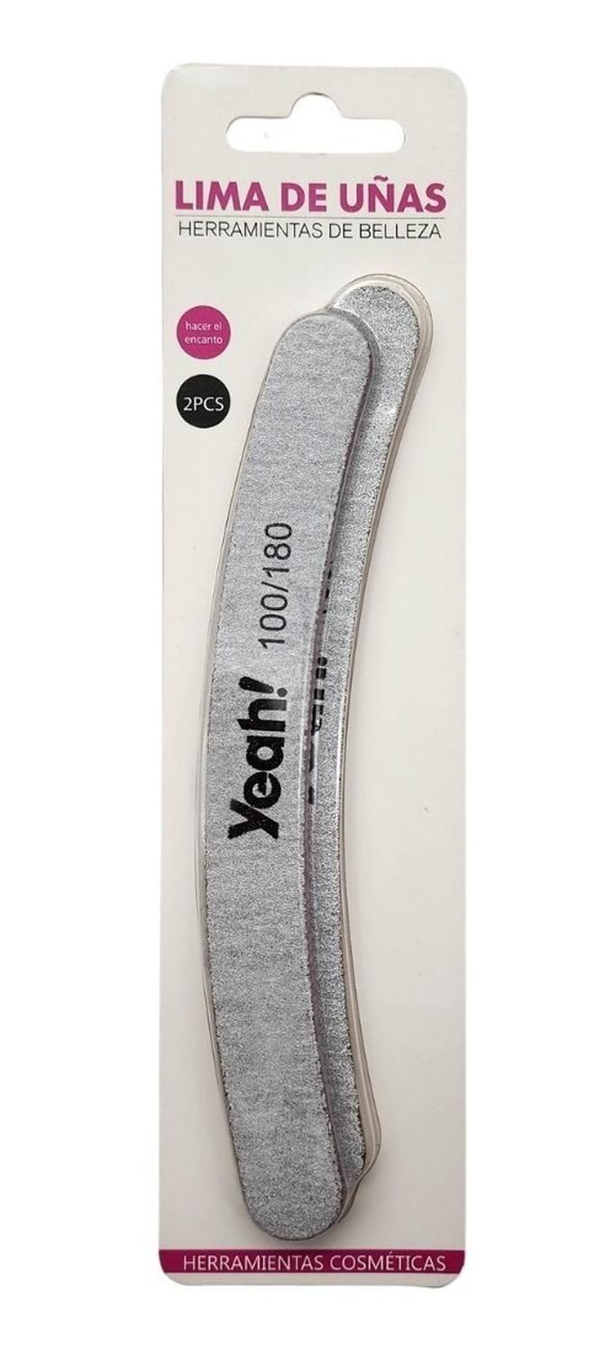 Set 2 Limas De Uñas Profesional 100/180 Forma Curvada-0