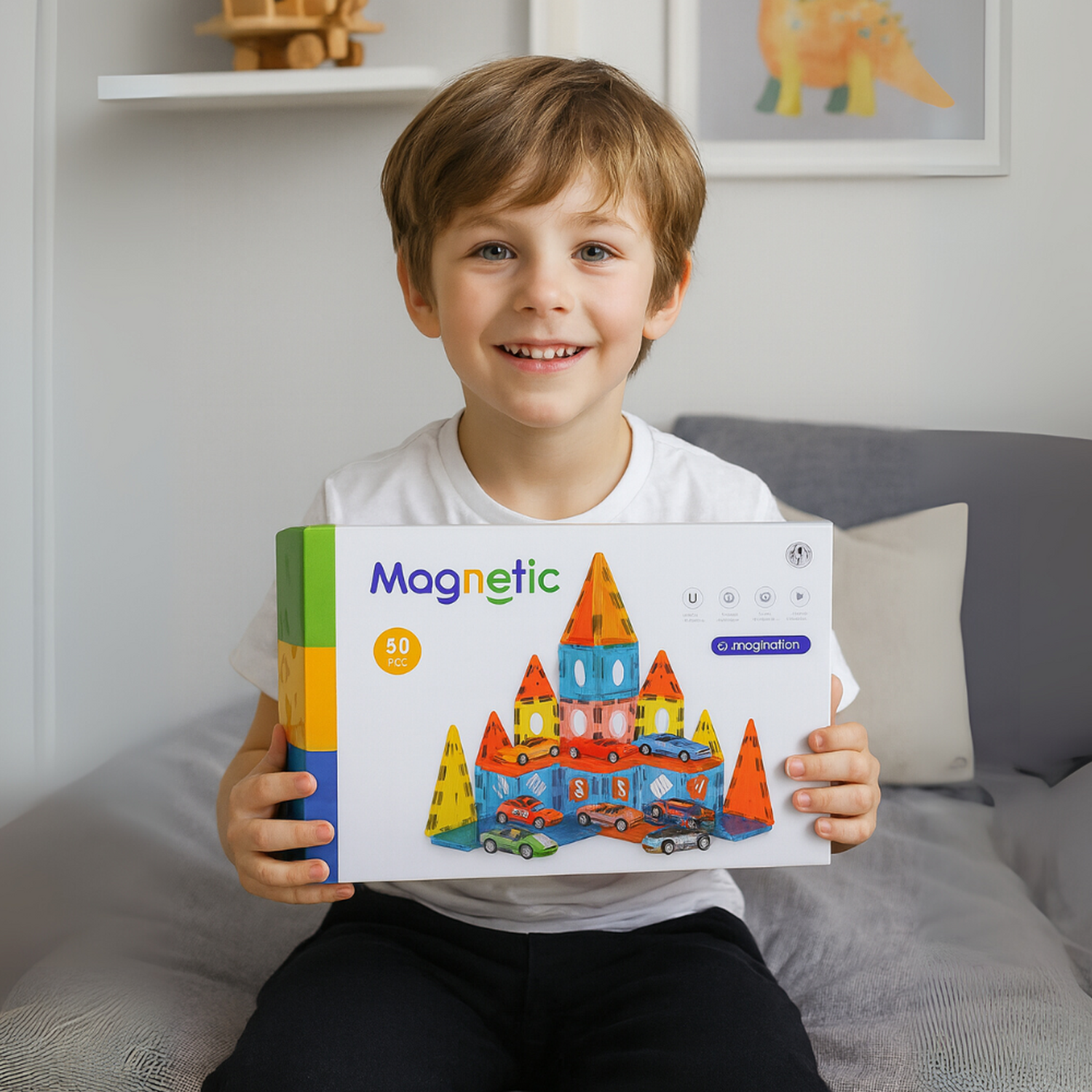 Juego Bloques Magneticos Construccion 50 Piezas Educativo-4