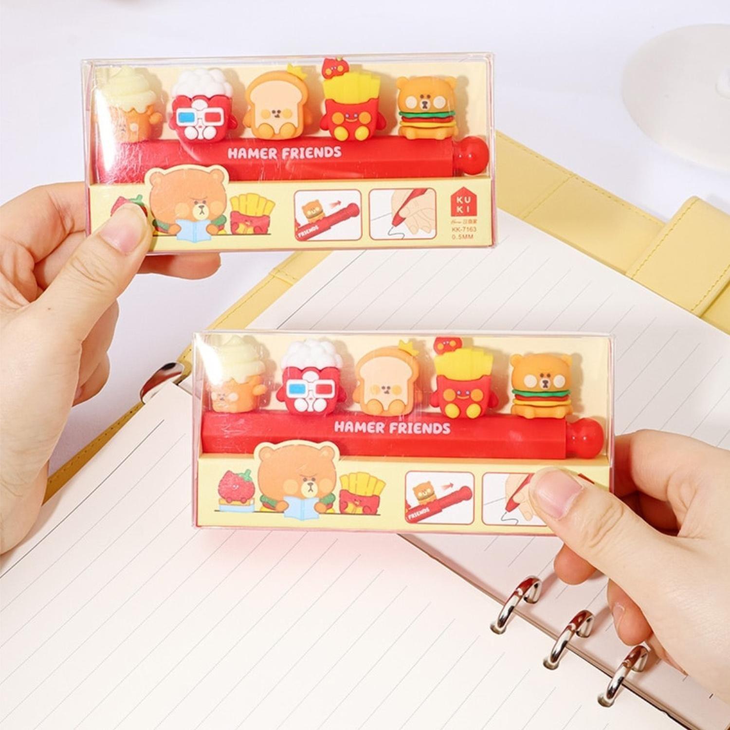 Lapiz Boligrafo Con Muñequitos Comida De Adornos Kawaii-1