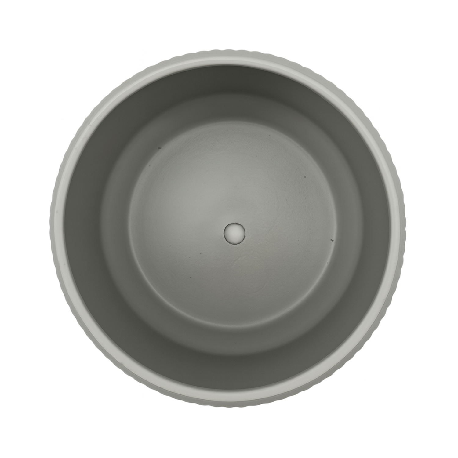 Macetero De Ceramica Gris Mate Textura Acanalada M-5