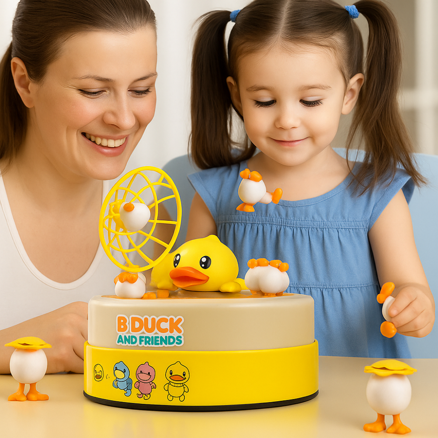 Juego De Mesa Captura Patitos Saltador Infantil Giratorio-2