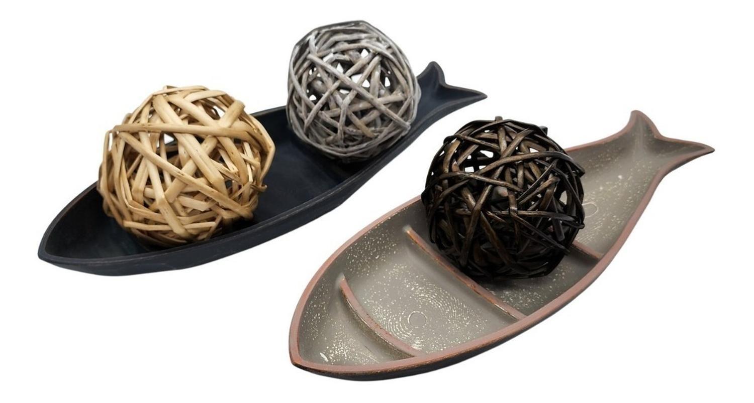 Esfera De Mimbre Para Decoración Pelotas De Mimbre Gris-2