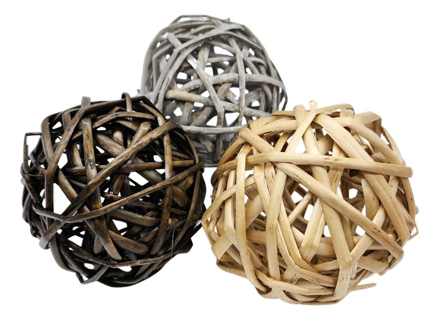 Esfera De Mimbre Para Decoración Pelotas De Mimbre Gris-4