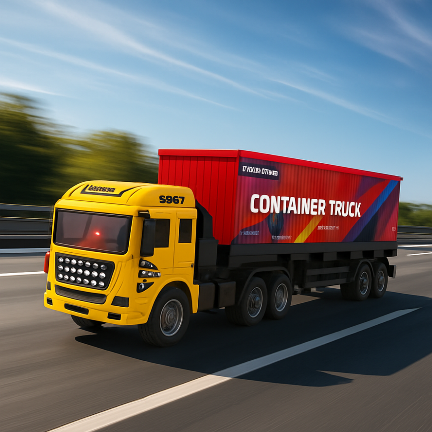 Camion Contenedor A Control Remoto Rc Juguete Con Luces-3