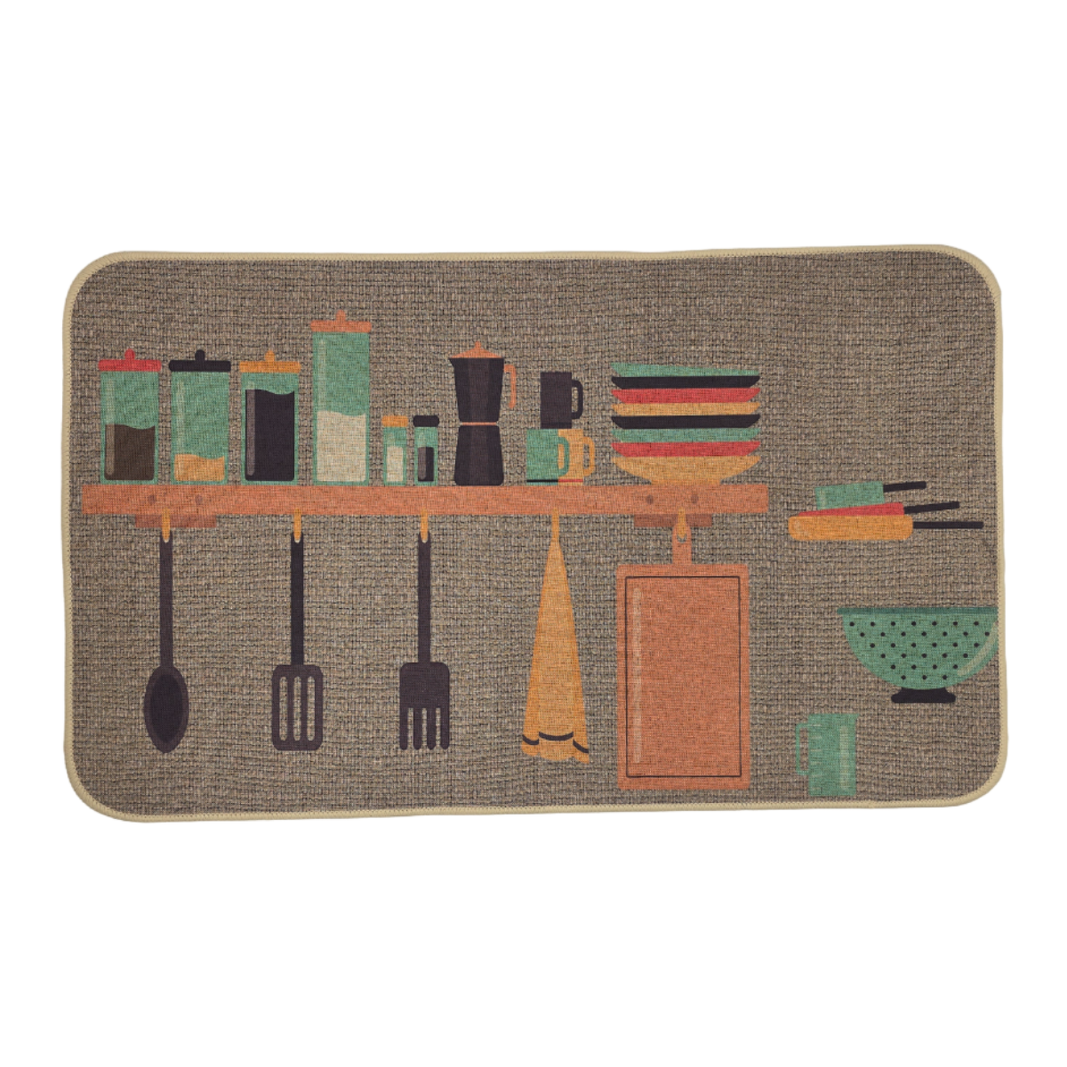 Set 2 Alfombras De Cocina Goma Antideslizante Diseño Cocina-2