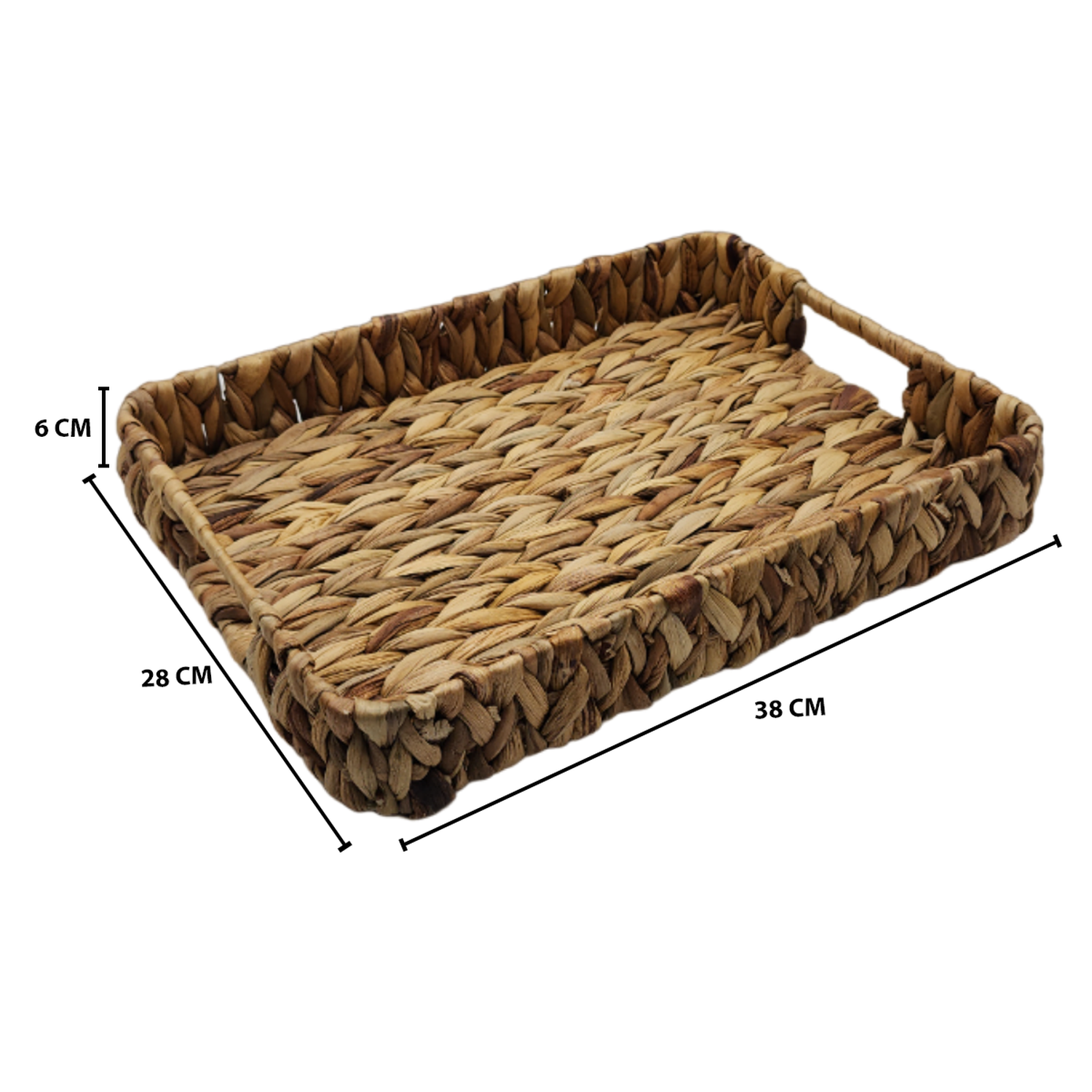 Bandeja Rustica Fibra Natural Rectangular Bandeja Multiuso L-3