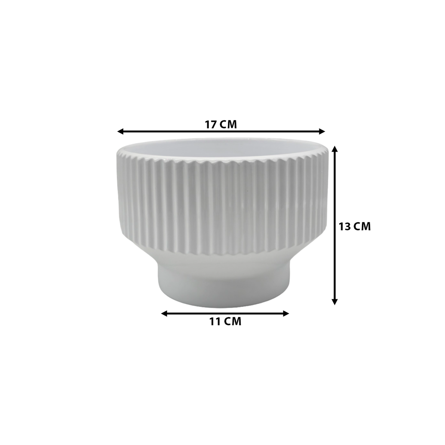 Macetero Maceta De Ceramica Copon Blanco Brillante S-4