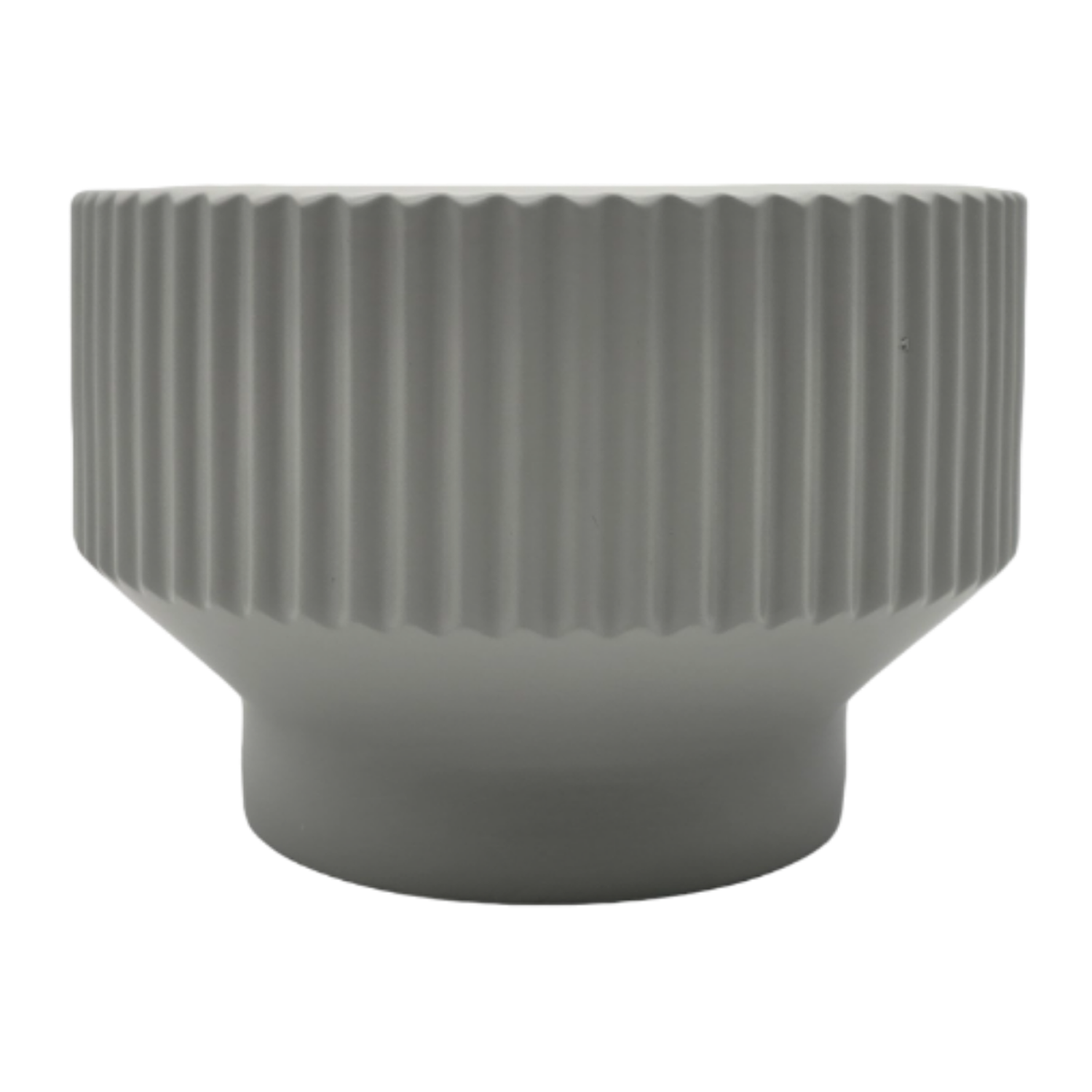 Maceteros Maceta De Ceramica Copon Lineas Gris Mate S-2