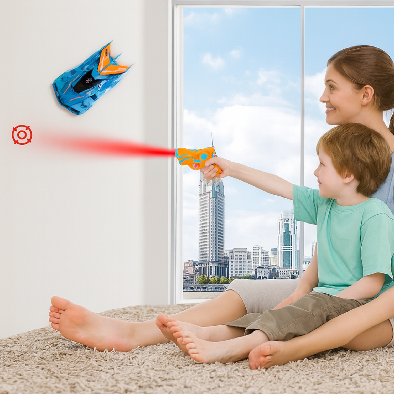 Auto a Control Remoto Laser de Pared Trepa Muro Antigravedad-2