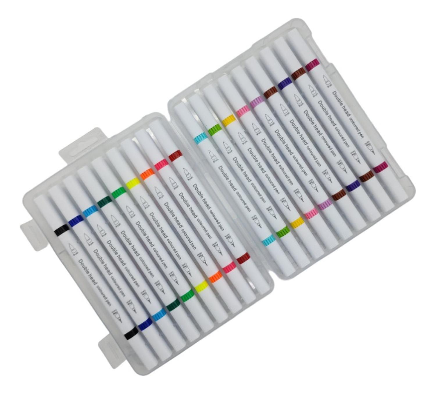 Set Marcadores Doble Punta 18 Lapices Plumones Watercolor-3