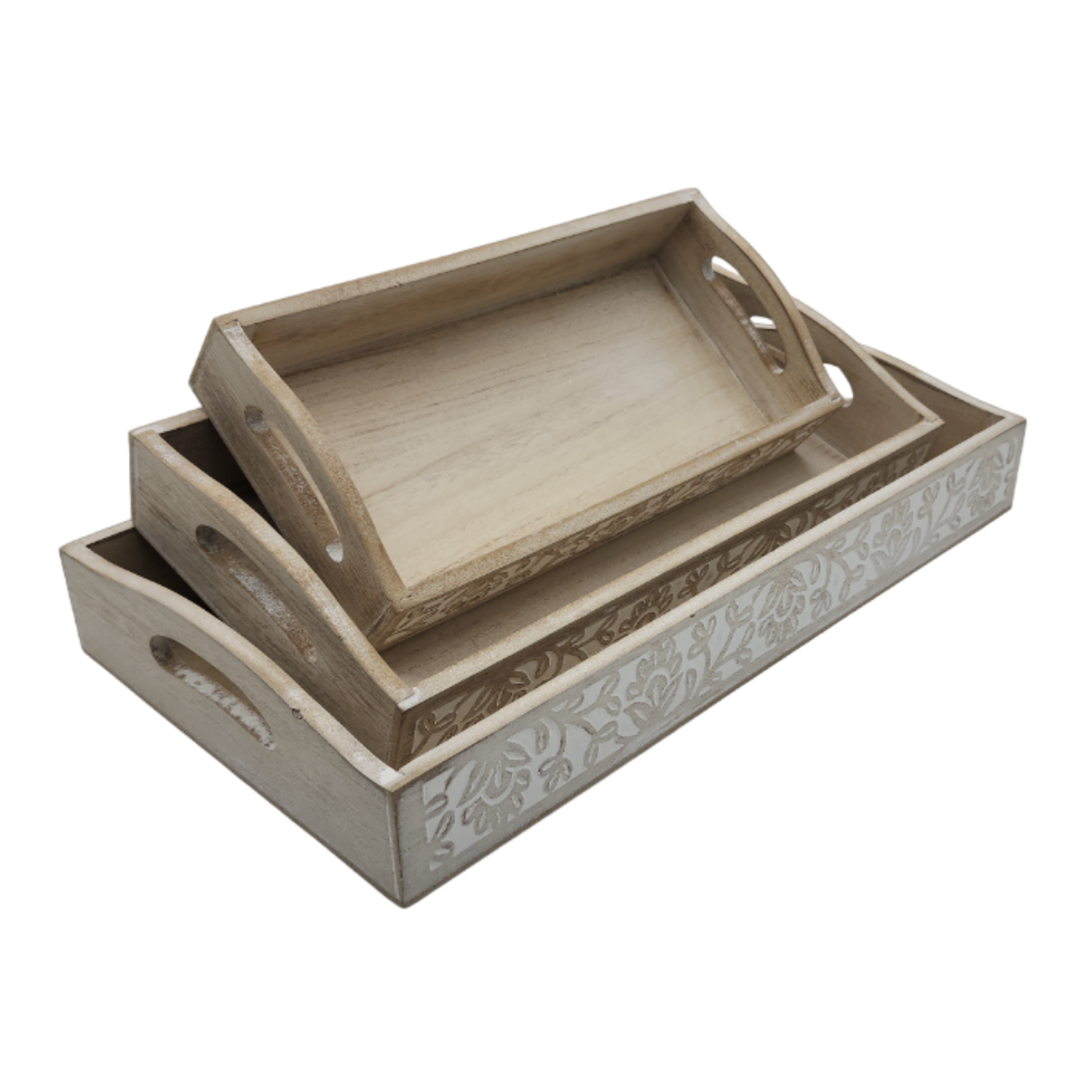 Set 3 Bandejas Decorativa Multiuso Madera Cocina Sofa Regalos-0