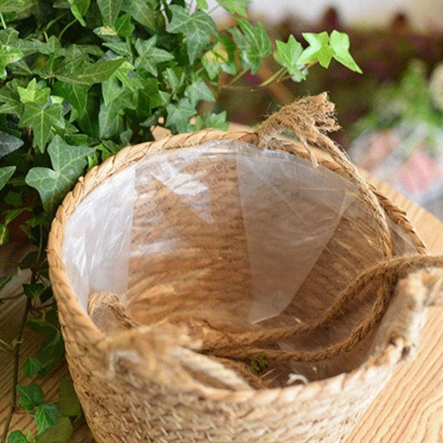 Canasto Porta Macetero Colgante De Fibra Para Casas Terrazas-5