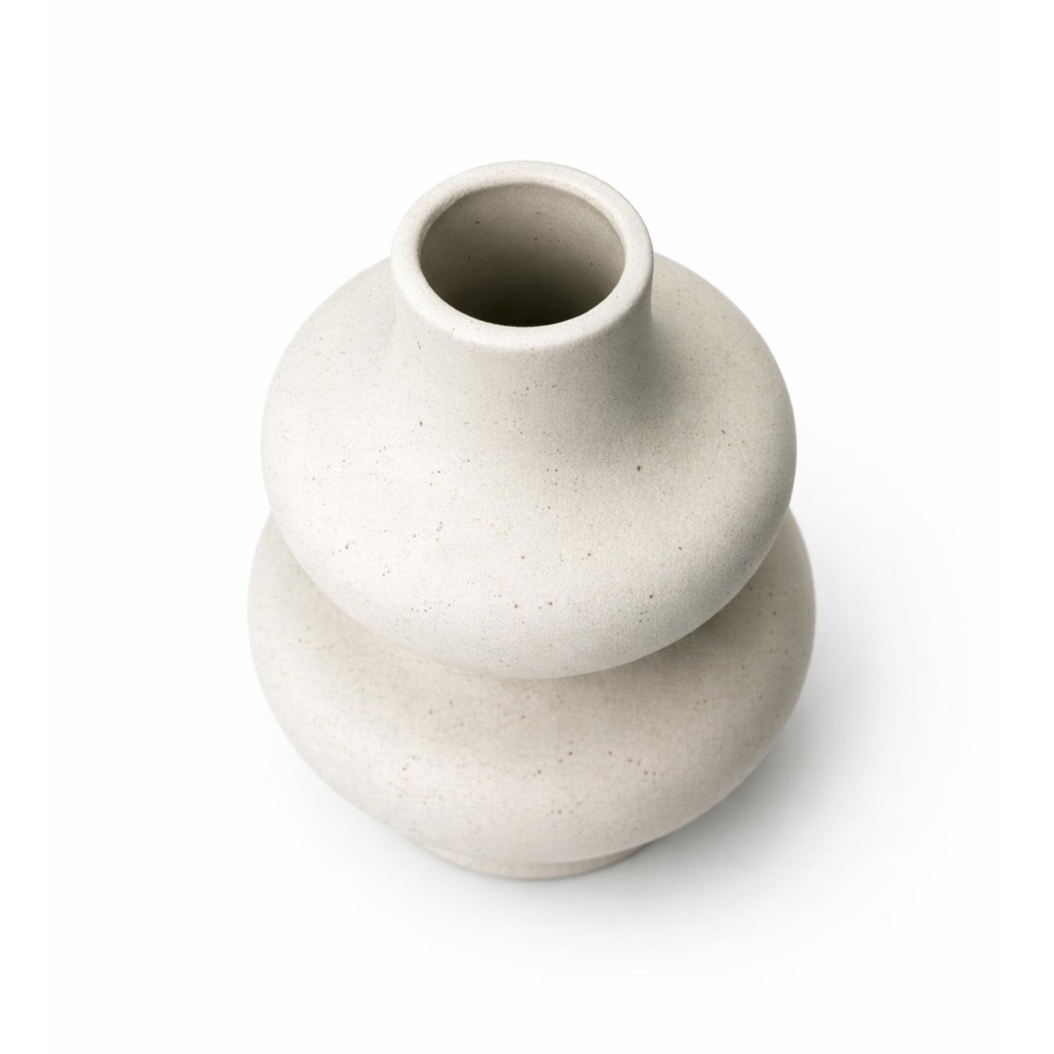 Florero Jarron Ceramica Blanco Minimalista Ondulado Moderno-6