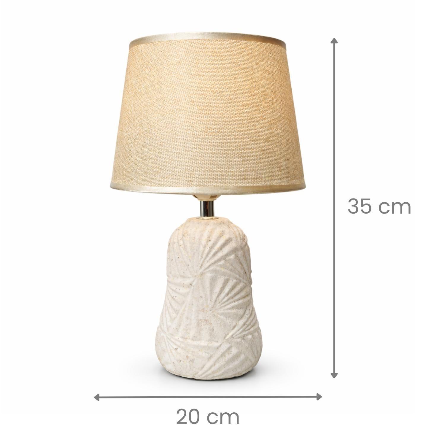 Lampara Mesa Velador Dormitorio Ceramica Blanca Decorativa-4